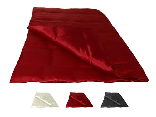 beties Glanz Satin Bettbezug ca. 135x200 cm anschmiegsam & edel Bettwäsche Glatt Glänzend mit verstecktem Reißverschluss (Karmin-rot) von beties