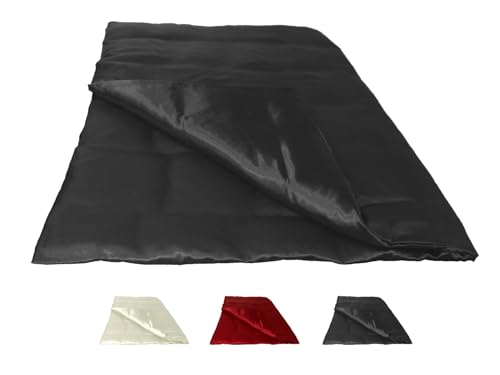 beties Glanz Satin Bettbezug ca. 135x200 cm anschmiegsam & edel Bettwäsche Glatt Glänzend mit verstecktem Reißverschluss (schwarz) von beties