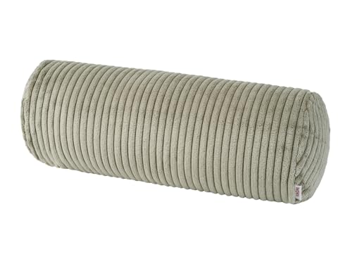 beties HYggelig No.2 Samt Block Cord Nackenrollen Bezug ca. 15x40 cm Nackenrollen-Hülle in Raumausstatter Qualität aus deutschem Unternehmen (Taupe-grau) von beties