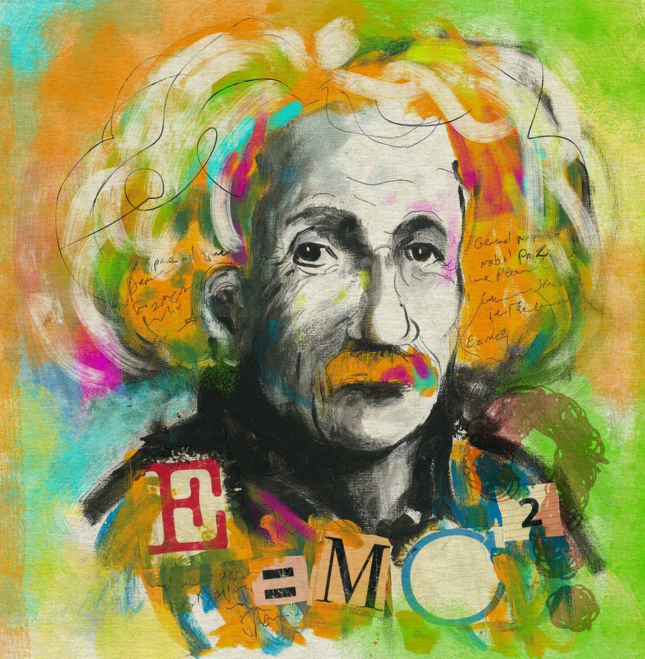 beties Kunstdruck POP-Collection, Einstein (1 St), DIY Gobelin Stoff-Zuschnitt Pop-Art dein Bastel Projekt ca. 47x47 cm von beties