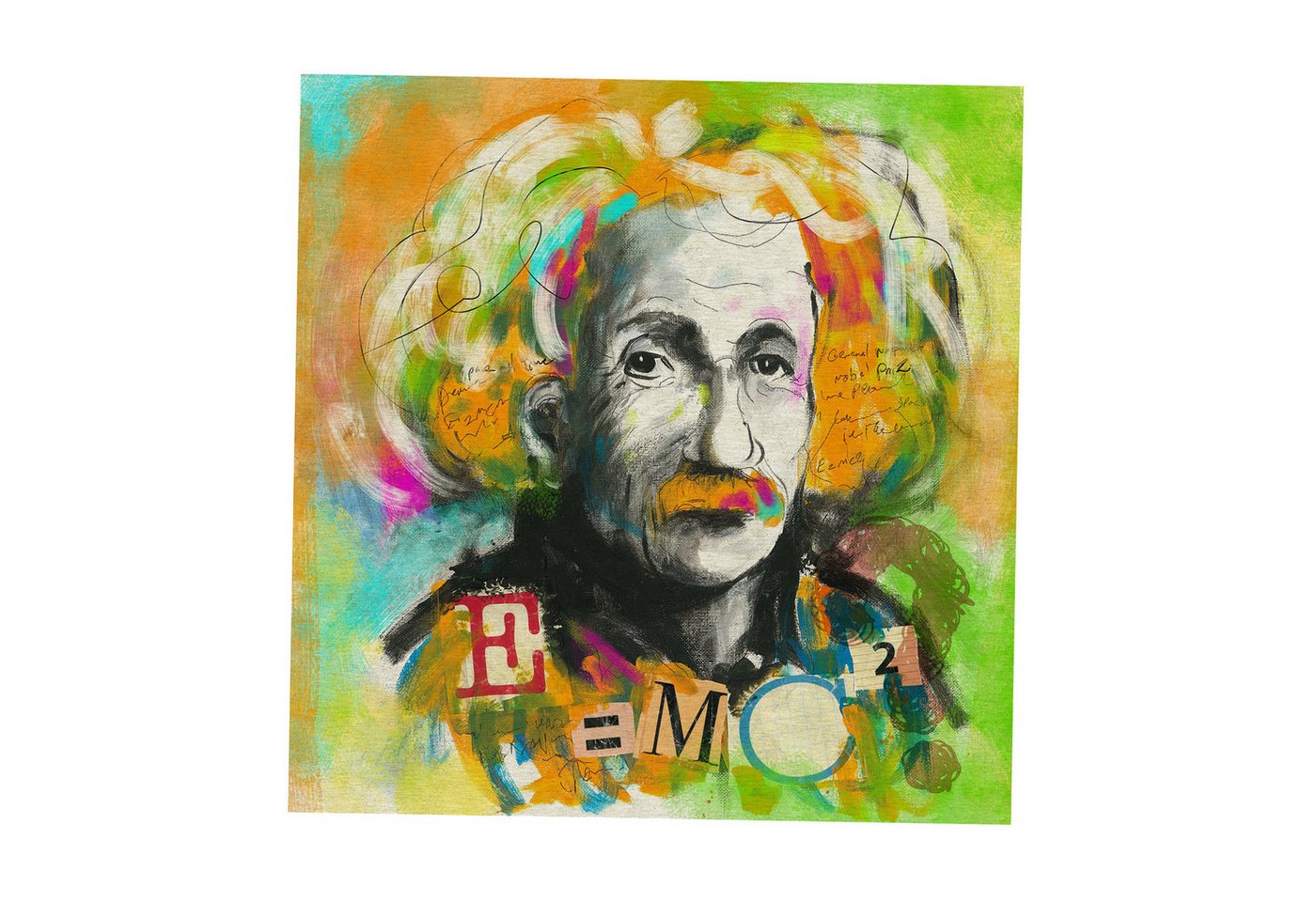 beties Kunstdruck POP-Collection, Einstein (1 St), DIY Gobelin Stoff-Zuschnitt Pop-Art dein Bastel Projekt ca. 47x47 cm von beties