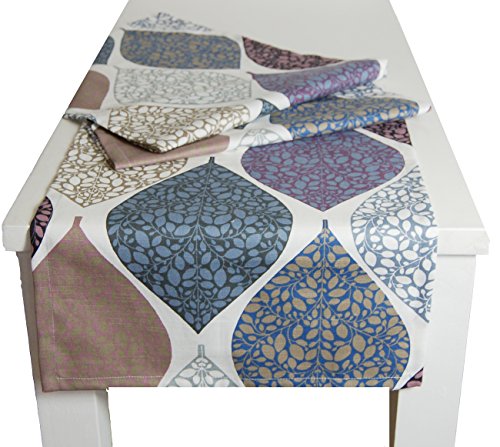 beties „Momente“ Tischläufer ca. 40x150 cm Tischband in interessanter Größenauswahl hochwertig & angenehm 100% Baumwolle Farbe (Hortensie) von beties