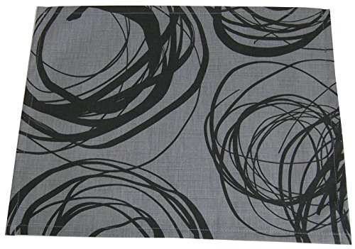 beties „Mystik“ Platzset ca. 35x45 cm in interessanter Größenauswahl hochwertig & angenehm 100% Baumwolle Farbe Platin-Schwarz von beties