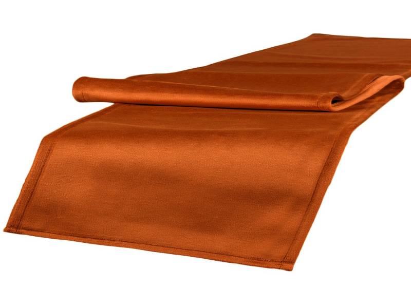 beties Tischläufer Samt&Sonders (1-tlg, 1 Stück Tischläufer), ca. 40x140 cm Samt Tischdekoration modern und edel rost-orange von beties