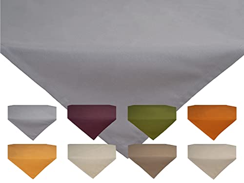 beties „Wunschton“ Mitteldecke ca. 80x80 cm Tischdecke für Esszimmer Couchtisch, Baumwolle – Unifarben (Silber) von beties