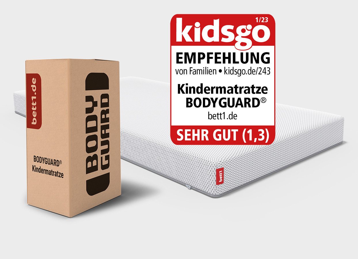 Kindermatratze BODYGUARD Babymatratze, bett1.de, 10.5 cm hoch, Liegefläche bei 60 °C waschbar, HyBreeze® Funktionsbezug von bett1.de