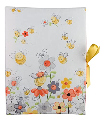 bettina bruder - Sammelmappe DIN A3 - innen 30 Sichthüllen Blumen Bienen Punkte weiß gelb orange von bettina bruder