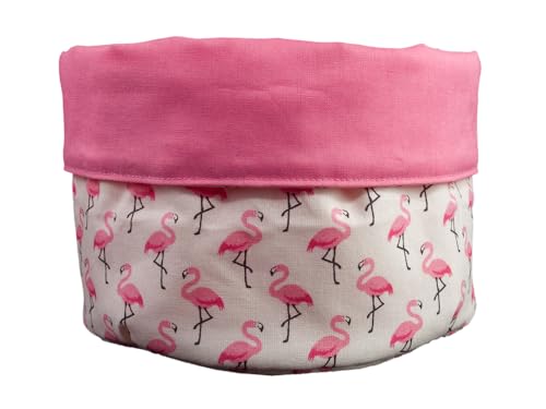 bettina bruder - Stoffkörbchen Flamingo creme rosa pink - Brotkorb Utensilo Aufbewahrung von bettina bruder