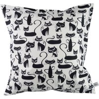 Kissenhülle - Kissenbezug Katzen Weiß Schwarz Rückseite Punkte Pünktchen 40 cm X 100% Baumwolle Hotelverschluss Kissenhülle - Kissenbezug Katzen Weiß Schwarz Rückseite Punkte Pünktchen 40 cm X 100% Baumwolle Hotelverschluss von bettinabruder