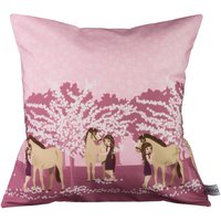 Kuschelkissen - Reisekissen Kinderkissen Mädchen Pferde Rosa Bunt 30 cm X Hotelverschluss Kuschelkissen - Reisekissen Kinderkissen Mädchen Pferde Rosa Bunt 30 cm X Hotelverschluss von bettinabruder