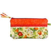 Mäppchen Tasche Erdbeeren Gelb Rot Grün Bunt- 21 cm X 12 - Auf Wunsch Mit Namen Federmäppchen Etui Necessaire von bettinabruder