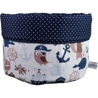 Stoffkörbchen Utensilo Brotkorb Anker Schiffe Seebär Pirat Punkte Maritim Weiß Blau Braun Bunt Ø Ca. 18 cm - Stoffkorb Stoffkörbchen Utensilo Brotkorb Anker Schiffe Seebär Pirat Punkte Maritim Weiß Blau Braun Bunt Ø Ca. 18 cm - Stoffkorb von bettinabruder