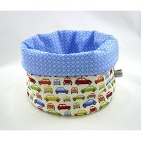 Stoffkörbchen Utensilo Brotkorb Auto Blau Creme Bunt Ø Ca. 18 cm - Stoffkorb von bettinabruder