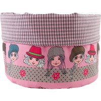 Stoffkörbchen Utensilo Brotkorb Mädchen Rosa Braun Vichykaro Ø Ca. 18 cm - Stoffkorb Stoffkörbchen Utensilo Brotkorb Mädchen Rosa Braun Vichykaro Ø Ca. 18 cm - Stoffkorb von bettinabruder