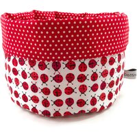 Stoffkörbchen Utensilo Brotkorb Marienkäfer Pünktchen Rot-Weiß Ø Ca. 18 cm - Stoffkorb von bettinabruder