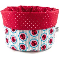 Stoffkörbchen Utensilo Brotkorb Marienkäfer Streifen Punkte Pünktchen Rot Weiß Türkis Ca. Ø 18cm - Stoffkorb Stoffkörbchen Utensilo Brotkorb Marienkäfer Streifen Punkte Pünktchen Rot Weiß Türkis Ca. Ø 18cm - Stoffkorb von bettinabruder