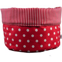 Stoffkörbchen Utensilo Brotkorb Punkte Streifen Rot Weiß Ø Ca. 18 cm - Stoffkorb von bettinabruder