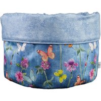 Stoffkörbchen Utensilo Brotkorb Schmetterlinge Blumen Jeansblau Bunt Ø Ca. 18 cm - Stoffkorb Stoffkörbchen Utensilo Brotkorb Schmetterlinge Blumen Jeansblau Bunt Ø Ca. 18 cm - Stoffkorb von bettinabruder