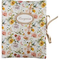Zeugnismappe - Sammelmappe Din A4 30 Sichthüllen Blumen Vögel Cremeweiß Beige Bunt Mappe Mit Namen von bettinabruder