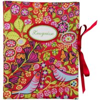 Zeugnismappe - Sammelmappe Din A4 30 Sichthüllen Blumen Vögel Rot Grün Orange Bunt Mappe Mit Namen von bettinabruder