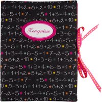 Zeugnismappe - Sammelmappe Din A4 30 Sichthüllen Rechnen Mathe Zahlen Schwarz Pink Mappe Mit Namen von bettinabruder