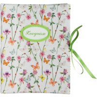 Zeugnismappe - Sammelmappe Din A4 30 Sichthüllen Schmetterlinge Blumen Wiese Punkte Weiß Grün Bunt Mappe Mit Namen von bettinabruder