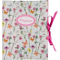 Zeugnismappe - Sammelmappe Din A4 30 Sichthüllen Schmetterlinge Blumen Wiese Weiß Rosa Bunt Mappe Mit Namen von bettinabruder