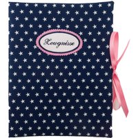 Zeugnismappe - Sammelmappe Din A4 30 Sichthüllen Sterne Blau Weiß Rosa Mappe Mit Namen von bettinabruder