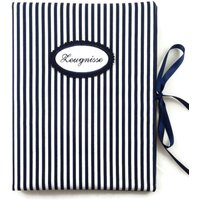 Zeugnismappe - Sammelmappe Din A4 30 Sichthüllen Streifen Blau Weiß Maritim Mappe Mit Namen von bettinabruder