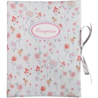 Zeugnismappe - Sammelmappe Din A4 Rezeptmappe Hochzeit 30 Sichthüllen Blumen Pünktchen Weiß Rosa Hellgrau Mappe Mit Namen von bettinabruder