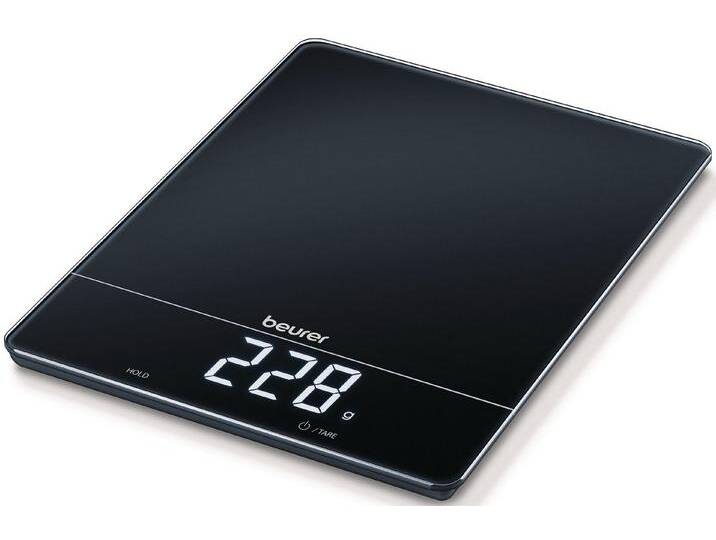 BEURER Küchenwaage KS 34 mit Tara-Zuwiegefunktion, Mit modernen Sensortasten, Display erscheint nur während Messung von beurer