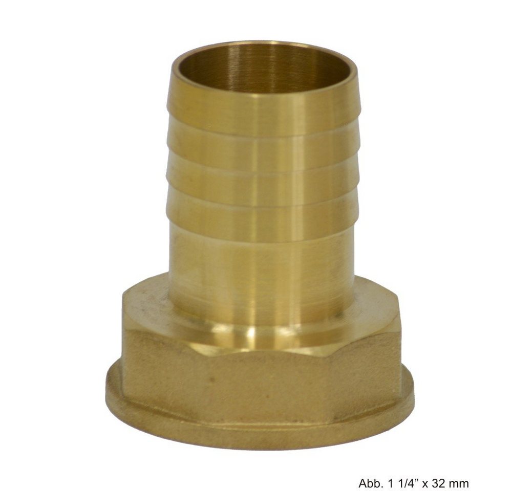 bevo Gartenschlauch Messing Schlauchtülle mit Sechskant, IG x Schlauchtülle 1/2" x 20 mm von bevo