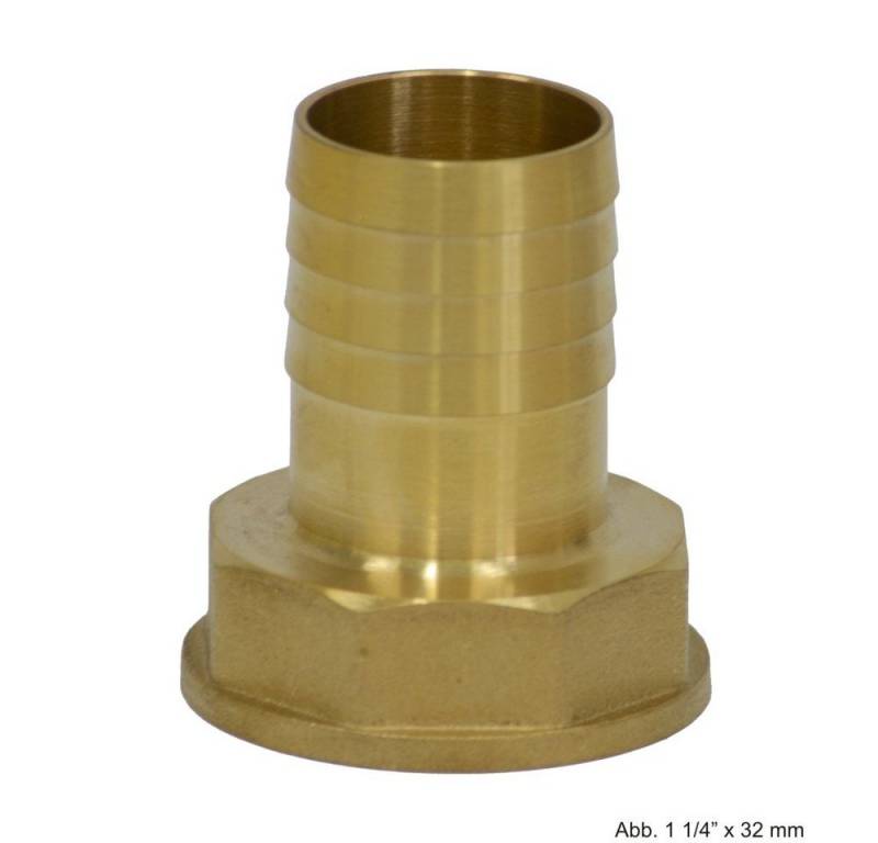 bevo Gartenschlauch Messing Schlauchtülle mit Sechskant, IG x Schlauchtülle 1/2" x 20 mm von bevo