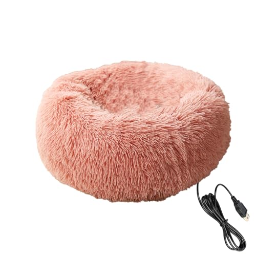 Beruhigendes Hundebett in Donutform, warmes Plüschbett für Hunde, Heizbett für Haustiere, bequemes Heizbett für Haustiere, beruhigendes Schlafbett von bevog