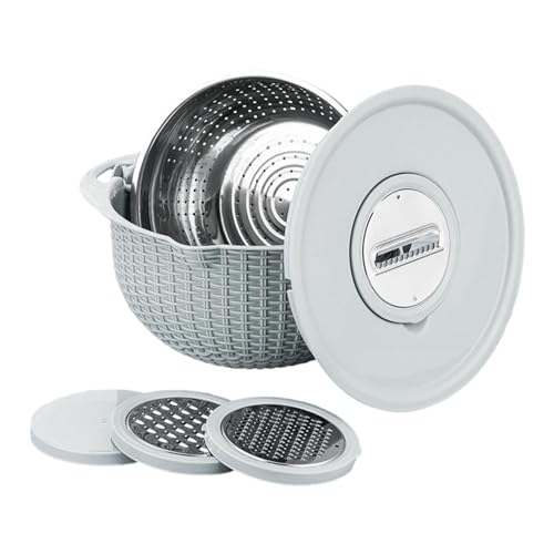 Sieb mit Rührschüssel, Multifunktionales Reissieb, Einzelsieb mit Rührschüssel, Drehbares Küchensieb zum Waschen von Gemüse, Salat, Wohnung, Haushalt von bevog