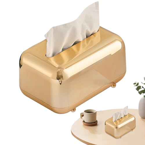 Taschentuchbox-Abdeckung, luxuriöse Taschentuchbox – luxuriöser Taschentuchhalter im eleganten Design | Papierkisten-Organizer, Schreibtischtaschentuchhalter, goldene Taschentuchboxen von bevog