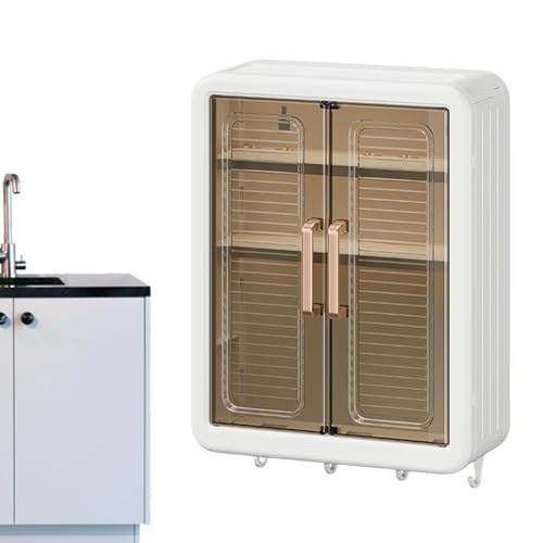 bevog Aufbewahrungsschrank für Badezimmer, Badezimmerschrank, Wand-Organizer mit Tür | Speisekammer, Gewürzregal, Doppeltür, Organizer für Badezimmer von bevog