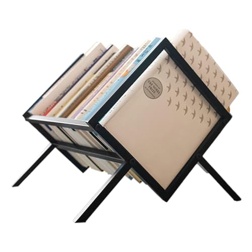 bevog Disc Storage Rack, Disc Album, Disc Album, Desktop Display Ständer Metall für Aufnahmesammlungen, rutschfeste Schallplattensammlung für Wohnzimmer, Zimmer von bevog