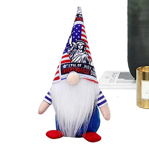 bevog Gnom des 4. Juli | Plüsch-Dekorationen ohne Gesicht Sterne | Puppendekorationen ohne Gesicht aus Plüsch für Memorial Day und Presidents Day von bevog