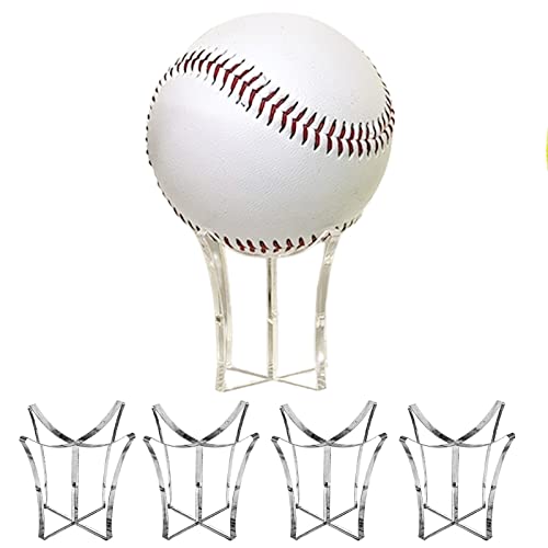 bevog Halterung für kleine Kugeln, Acryl, für Baseball, Basketball, Fußball, 4 Stück, für Fußball, Basketball, Bälle von bevog