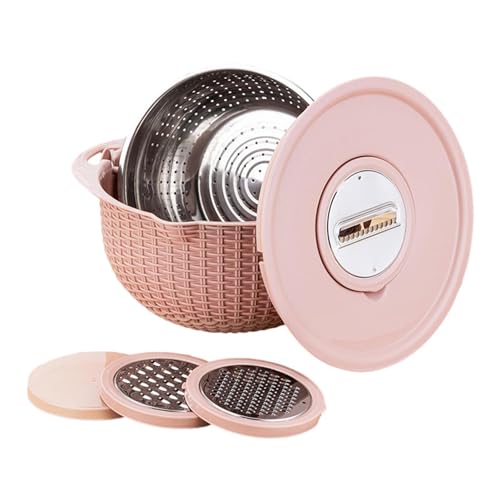 bevog Sieb mit Rührschüssel, multifunktionales Reissieb, einzigartiges Sieb mit Rührschüssel, drehbares Küchensieb zum Waschen von Gemüse, Salat, Wohnung, Haus von bevog