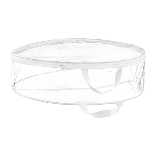 bevog Transparente Kronenaufbewahrung, Behälter mit Reißverschluss, transparenter Kranz, Aufbewahrungsbehälter für Weihnachtskranz, tragbar, Tasche mit Reißverschluss für saisonale Krone von bevog