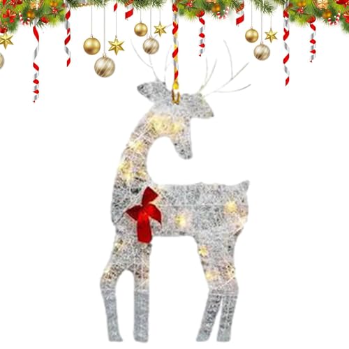 bevog Weihnachts-Rentier | 2D-Weihnachtsbaum-Dekoration, flach, Acryl, wiederverwendbar, für die Dekoration des Hauses von bevog