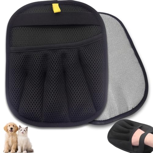 bggmn Tierhaarentfernungshandschuh, elektrostatisches Fünf-Finger-Design, wiederverwendbarer Fellentferner für Katzen, Hunde, Couch, Teppich, Autositz (1 Stück) von bggmn