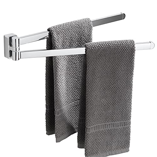 BGL Verchromter Handtuchhalter, Edelstahl, Wandmontage, Handtuchhalter mit 2 Schwenkstangen von BGL
