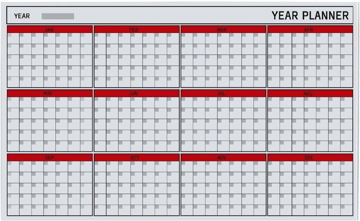 bi-office Wandtafel Glasboard 'Year Planner' mit 12 Monaten 78x48cm bi-office Wandtafel Glasboard 'Year Planner' mit 12 Monaten 78x48cm von bi-office