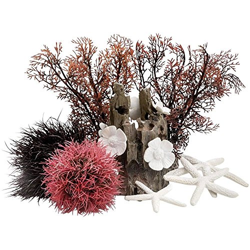 biOrb 48442 Decor Set 15L Red Forest - Aquariendekoration mit realistischen künstlichen Wasserpflanzen, Wurzeln und Steinen | für Süßwasser und Meerwasser von biOrb