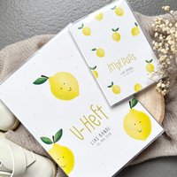 U-Heft+Impfpass Hülle Zitrone Personalisiert von biabeePapeterie