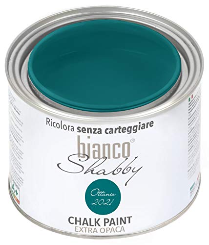 bianco Shabby® Ottanio (2021) Kreidefarbe Wasserbasis für Alle Oberflächen einfach zu verarbeiten ohne schlechten Geruch - Chalk Paint Extra Matt (500 ml) von bianco Shabby