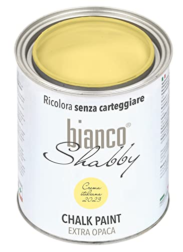 bianco Shabby® Crema Italiana (Italienische Creme) - (1 Liter) Chalk Paint Kreidefarbe auf Wasserbasis für alle Oberflächen – geruchsneutral, einfach zu verarbeiten, extra matt von bianco Shabby